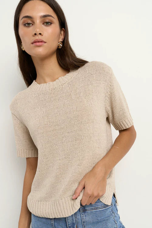 BY ROSA LOVEABLE KNIT TEE - Natural