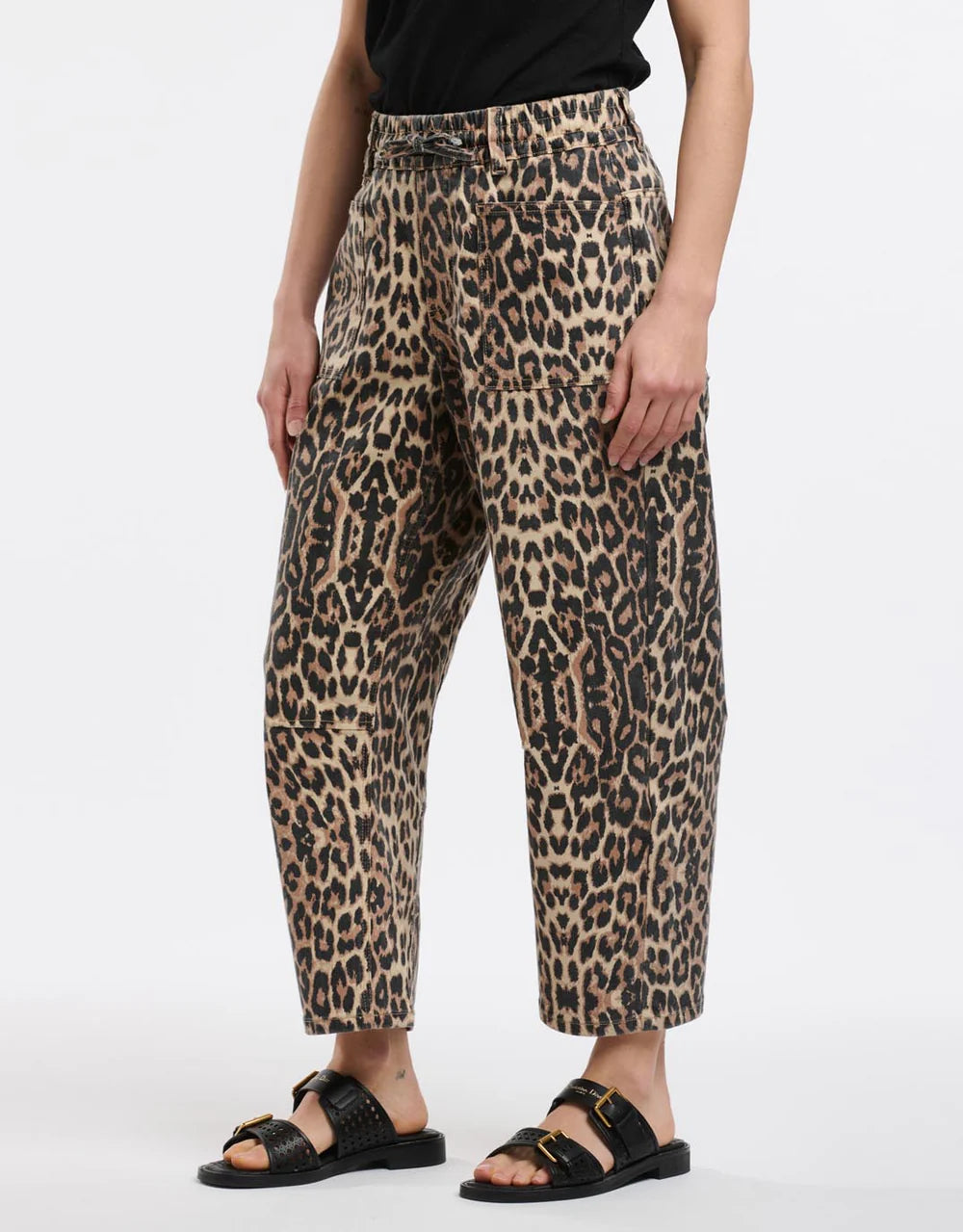 MONACO LEO BARREL JEANS - Leopard