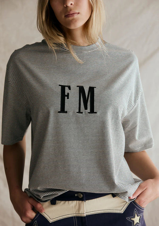 FAR MER BY WHITNEY -  OVERSIZE STRIPE Charcoal