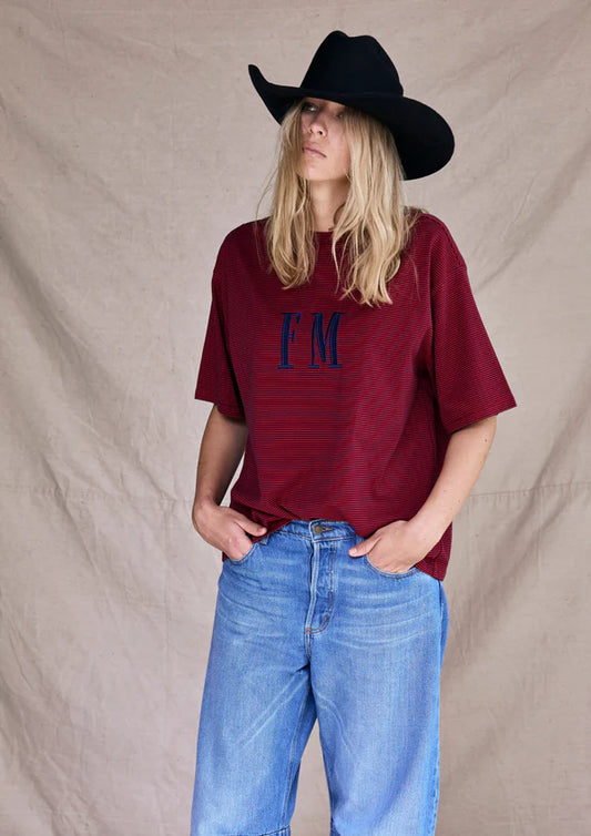 FAR MER BY WHITNEY -  OVERSIZE STRIPE Red/Navy