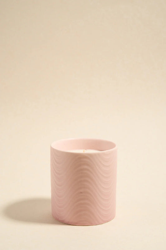 WIDE WAVY CERAMIC SCENTED CANDLE - Blush 160g (Copy)
