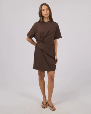 SILENT THEORY - SOHO FOLD OVER MINI DRESS - Chocolate