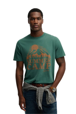 SUPERDRY - RETRO OUTDOOR RELAXED TEE - Hunter Green