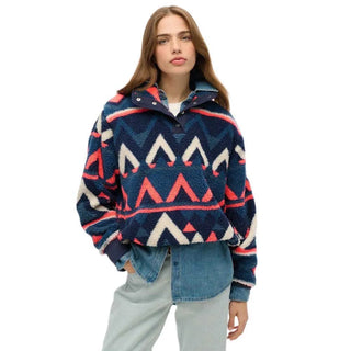 SUPERDRY SUPER SOFT HENLEY - Navy Terry Print