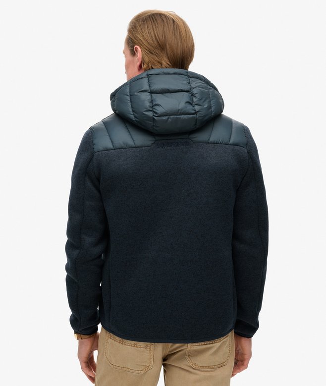 SUPERDRY HOODED KNIT STORM HYBRID JACKET - Eclipse Navy Marle