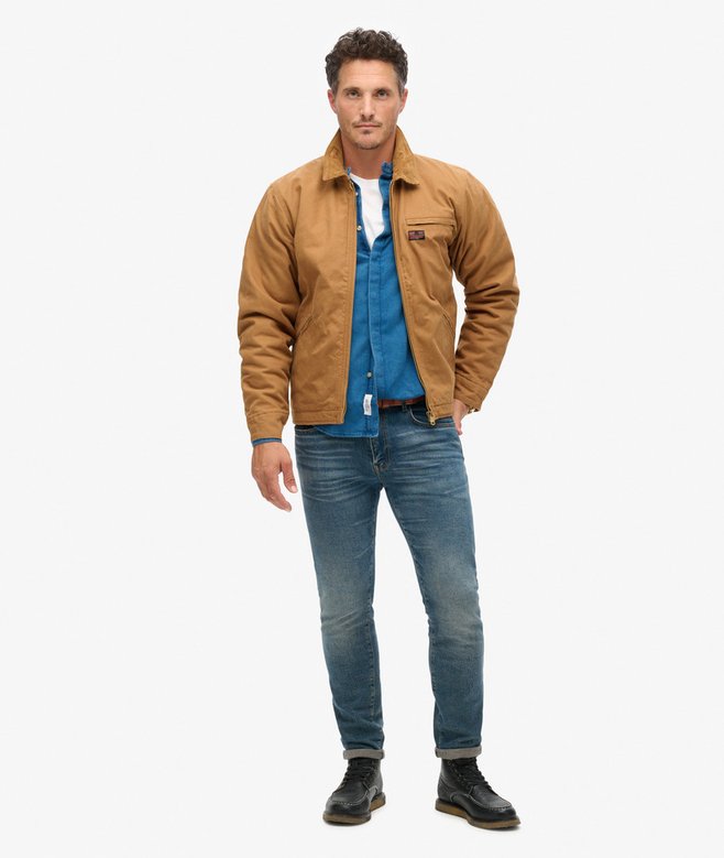 SUPERDRY SURPLUS RANCH JACKET - DENIM TOBACCO BROWN