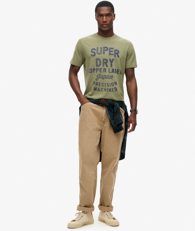 SUPERDRY COPPER LABEL WORKWEAR TEE - HUSHED OLIVE GRIT