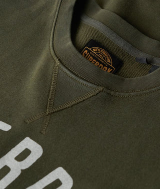 SUPERDRY MACHINED GOODS WORKWEAR CREW - OLIVE GREEN