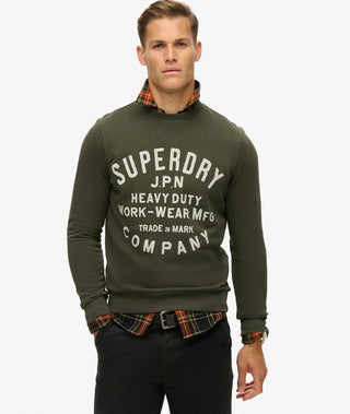 SUPERDRY MACHINED GOODS WORKWEAR CREW - OLIVE GREEN
