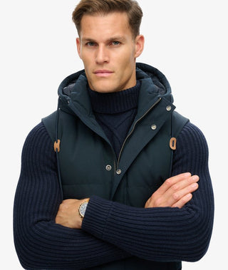 SUPERDRY - EVEREST HOODED PUFFER GILET - Eclipse Navy