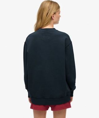SUPERDRY ATHLETIC ESS SLOUCHY CREW - Eclipse Navy