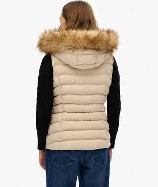 SUPERDRY FUJU FAUX FUR DOODED GELET - Chateau Grey
