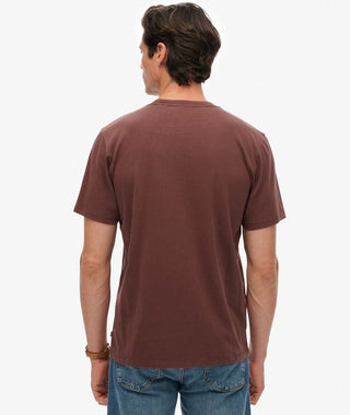 SUPERDRY MICRO LOGO TEE - Deep Mahogany Brown