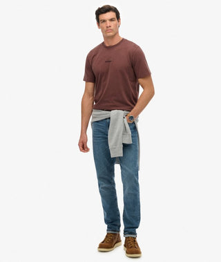 SUPERDRY MICRO LOGO TEE - Deep Mahogany Brown