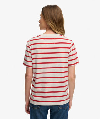 SUPERDRY - HERITAGE HAMPTONS STRIPE TEE - Red Stripe