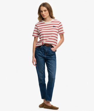 SUPERDRY - HERITAGE HAMPTONS STRIPE TEE - Red Stripe