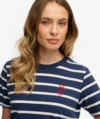 SUPERDRY - HERITAGE HAMPTONS STRIPE TEE - Navy Stripe