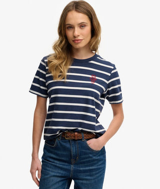 SUPERDRY - HERITAGE HAMPTONS STRIPE TEE - Navy Stripe
