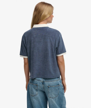 SUPERDRY - HERITAGE TERRY POLO - Vintage Indigo