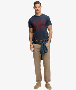 SUPERDRY - RETRO OUTDOOR RELAXED TEE - Lauren Navy