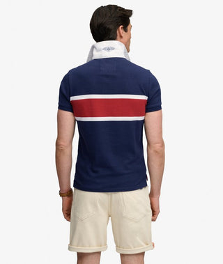 SUPERDRY - DOUBLE EMBELEM RUGBY - Navy/Red Chest