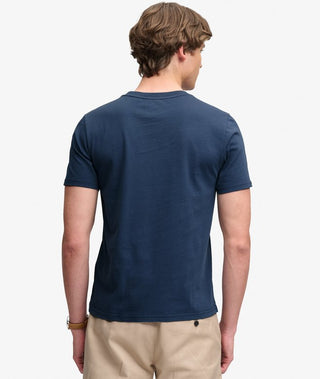 SUPERDRY - OUTDOOR STRIPE LOGO TEE - Lauren Navy