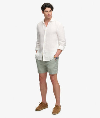SUPERDRY - MERCHANT LINEN SHORT - Bay Green