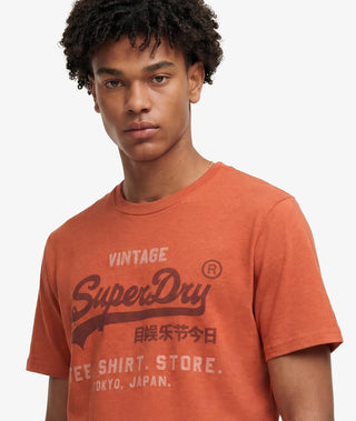 SUPERDRY - HERITAGE RELAXED TEE - Rust Orange Marle