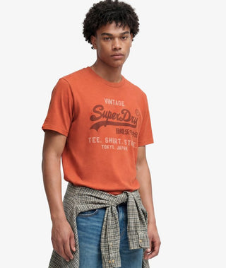 SUPERDRY - HERITAGE RELAXED TEE - Rust Orange Marle