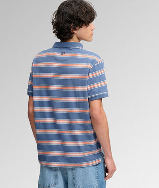 SUPERDRY - VINTAGE STRIPE JERSEY POLO - Blue