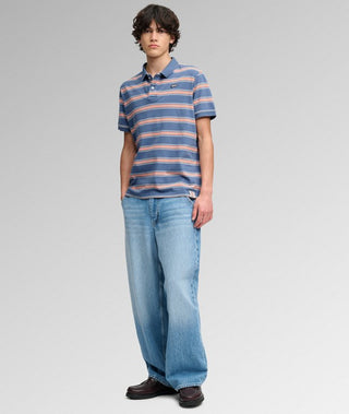 SUPERDRY - VINTAGE STRIPE JERSEY POLO - Blue
