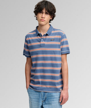 SUPERDRY - VINTAGE STRIPE JERSEY POLO - Blue
