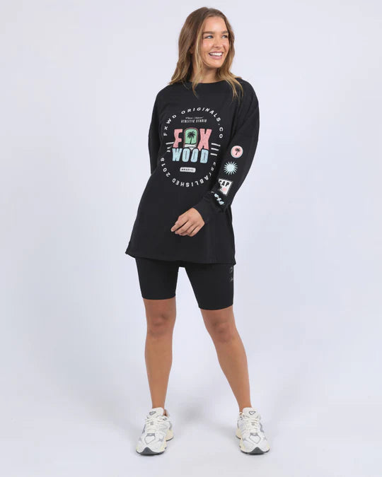 FOXWOOD VIBES L/S TEE - Washed Black
