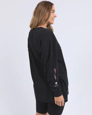 FOXWOOD VIBES L/S TEE - Washed Black