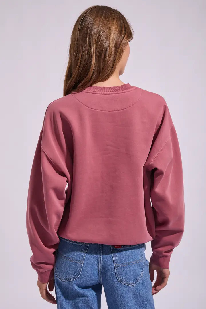 SILENT THEORY VINTAGE DENIM CREW - Cherry