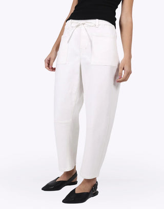 MONACO LEO BARREL JEANS - White