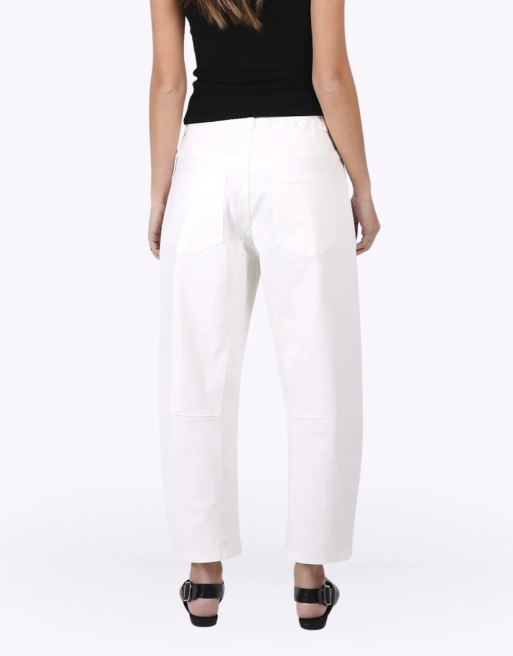 MONACO LEO BARREL JEANS - White