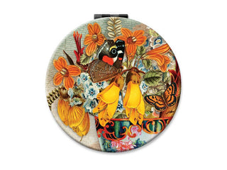 COSMETIC MIRROR - WOLFKAMP & STONE RED ADMIRAL ON KOWHAI