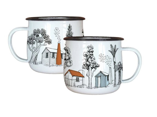ENAMEL MUG WOLFKAMP & STONE - BACK COUNTRY HUTS