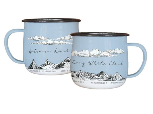 ENAMEL MUG WOLFKAMP & STONE - AOTEAROA NZ MOUNTAINS