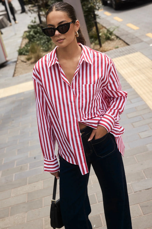 STORIES BE TOLD YOU GOT THIS OVERSIZED SHIRT - RED