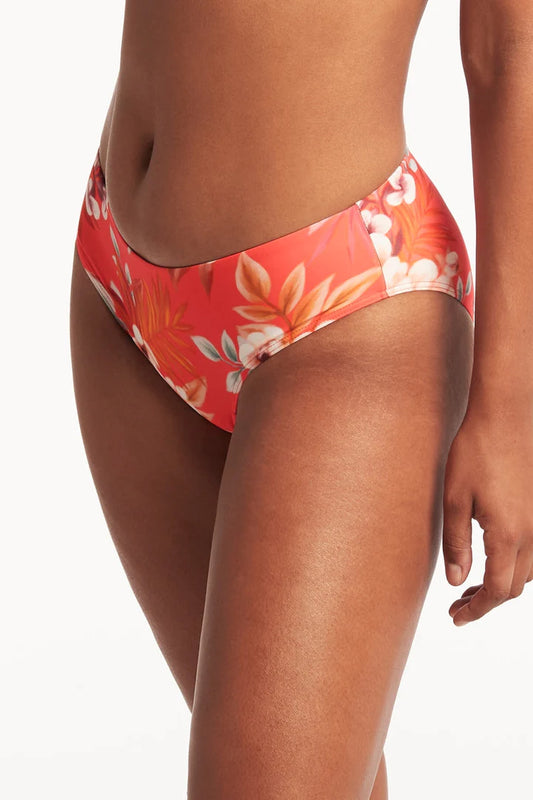 SEA LEVEL ESCAPE MID BIKINI PANT - Tangerine