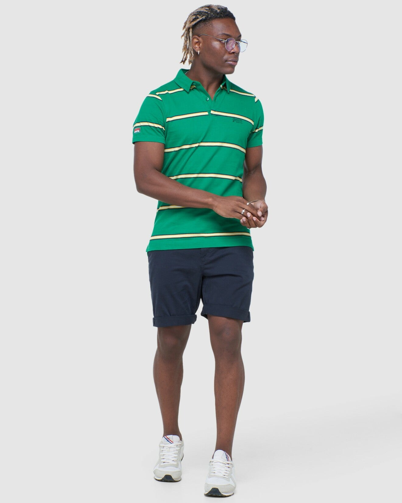 SUPERDRY-Academy Stripe Polo Varsity Green