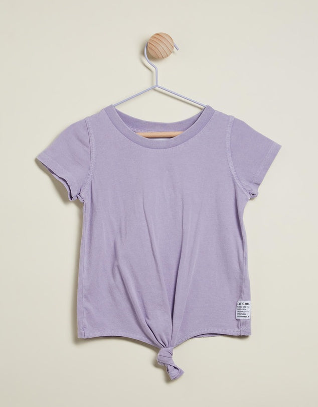 EVE GIRL TIE FRONT TEE - Lavender